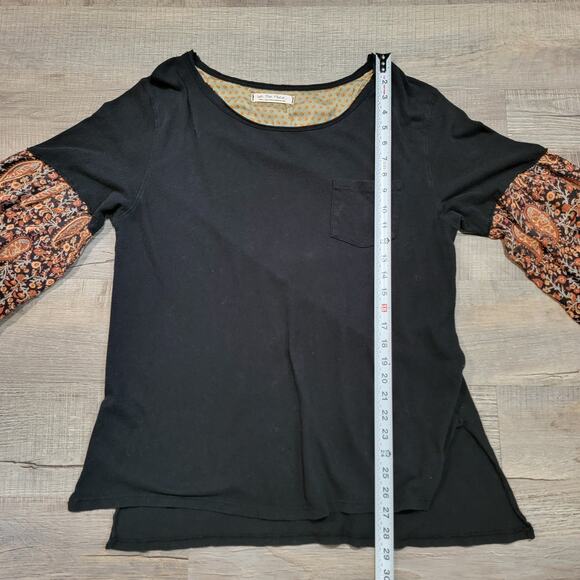 Free People Size Small Jade Top Floral Balloon Puff Long Sleeve Boho Cottagecore - Picture 7 of 8